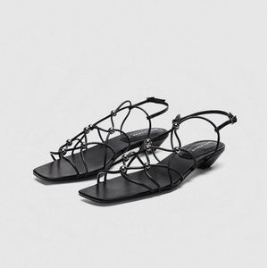 Zara Strappy Sandals with Metallic Details